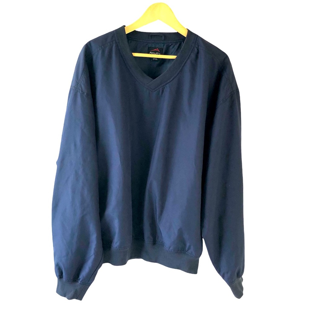 Acuity V-Neck Navy Blue Pullover Windbreaker Lightweight Golf Jacket Mens Medium